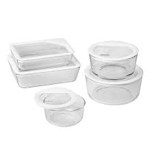 Pyrex 10 Piece Ultimate Food Storage Set White Clear
