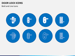 Door Lock Icons Powerpoint Template