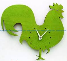 Rooster Clock File Cdr And Dxf Free