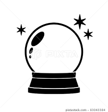 Vector Black Crystal Ball Icon On White