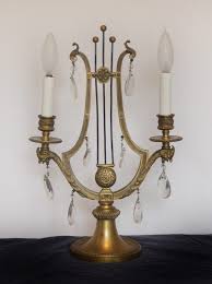 Drop Crystal Two Light Candelabra Lamp