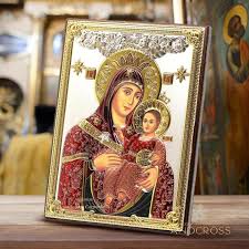 Orthodox Wooden Icon Of Virgin Mary Of