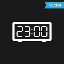White Digital Alarm Clock Icon Isolated