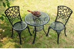 Black Outdoor Metal Chair And Table At