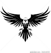 Eagle Rising Wings Logo Design Vector