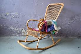 Vintage Rattan Rocking Chair For