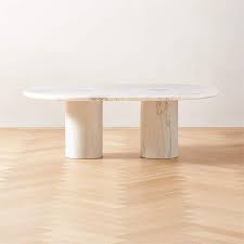 Liguria Oval White Marble Coffee Table