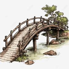 Japanese Wooden Old Bridge