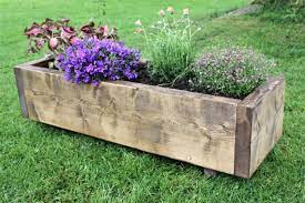 Large Solid Wood Garden Planter Rustic