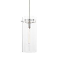 Clear Glass Cylinder Pendant Light