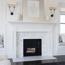 White Diamond Pattern Fireplace