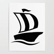 Sea Ship Sailing Icon Poster By Aaron H