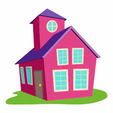 Building Cartoon Colored House Front