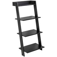 4 Tier Ladder Shelf Leaning Bookshelf