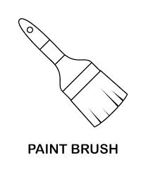 Coloring Page With Paint Brush For Kids