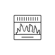 Gas Fireplace Line Icon