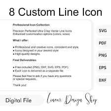 8 Custom Line Icon Custom Wedding Icon