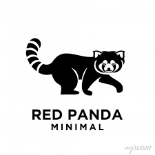 Red Panda Silhouette Logo Icon Design