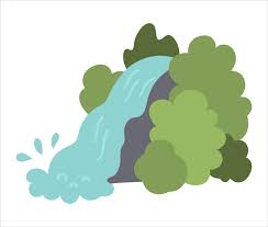 Vector Waterfall Icon Nature Landscape