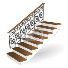 Wooden Steps Ladder Sample With Forged