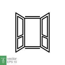 Opened Window Icon Simple Outline