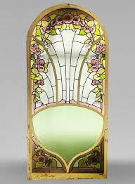 Art Nouveau Stained Glass Window With