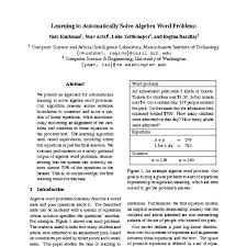 Learning To Automatically Solve Algebra