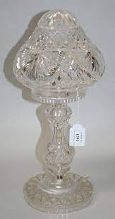 A Cut Glass Table Lamp And Shade Early