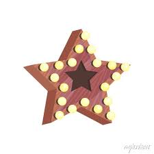 Wooden Star With Small Bulb Lights