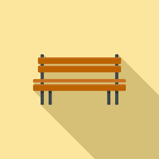 Wooden Bench Icon Flat Ilration Of