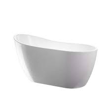 Vanity Art Va6525 54 X 28 Freestanding Soaking Acrylic Bathtub Color White Polished Chrome
