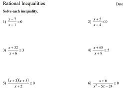 Solved Rational Inequalities Solve