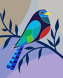 Perching Bird Icon Colorful Flat