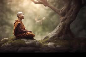 Peaceful Meditation Buddhist Monk