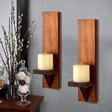 Brown Farmhouse Wall Candle Sconces