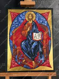 Christ In Glory Handpainted Icon Sacral