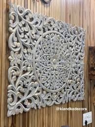 Golden Carved Wooden Wall Hanging