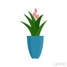 Office Flower Pot Icon Flat