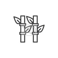 Bamboo Stems Outline Icon Linear Style