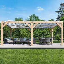 Yardistry 10 X 20 Meridian Wood Room With Louvered Roof