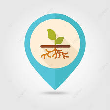Garden Pin Map Icon Featuring A Flat