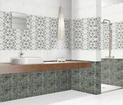 Ceramic Mosaic Grey White Bathroom Wall