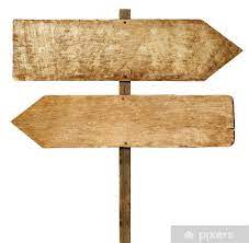Poster Wooden Arrow Signs On White