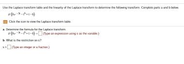 Solved Use The Laplace Transform Table