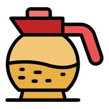 Hot Glass Coffee Pot Icon Color Outline