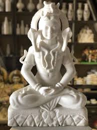 Polished White Marble Shiva Statue For