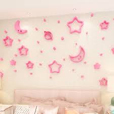 3d Moon Stars Wall Stickers Acrylic