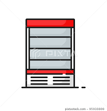 Showcase Vertical Red Freezer With