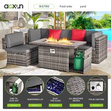 Aoxun Patio Furniture Set With Fire Pit