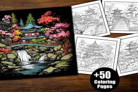 Japanese Garden Coloring Book For
